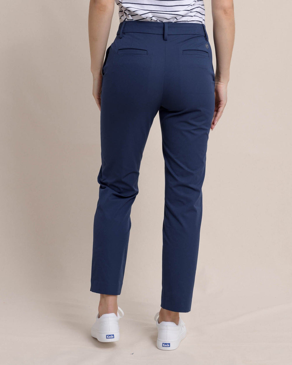 The back view of the Southern Tide Chapel Performance Pant by Southern Tide - Dress Blue