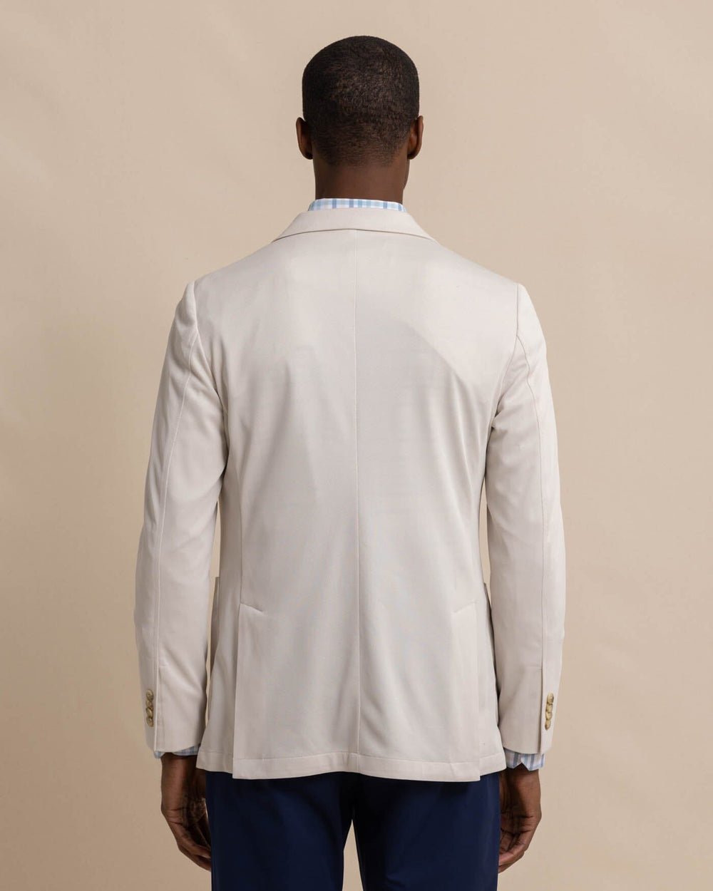 The back view of the Southern Tide Charleston Blazer by Southern Tide - Perfectly Pale Khaki