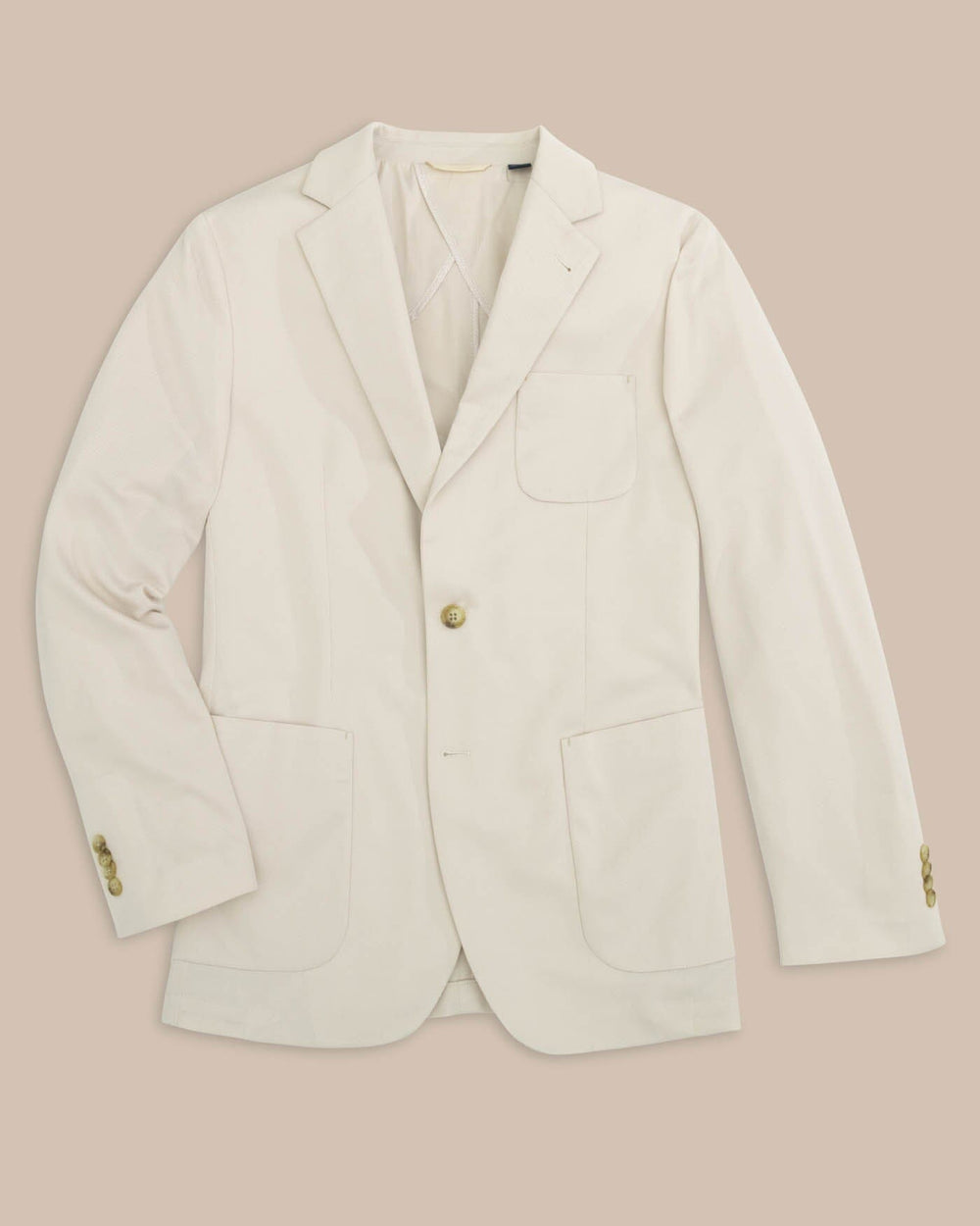 The front view of the Southern Tide Charleston Blazer by Southern Tide - Perfectly Pale Khaki