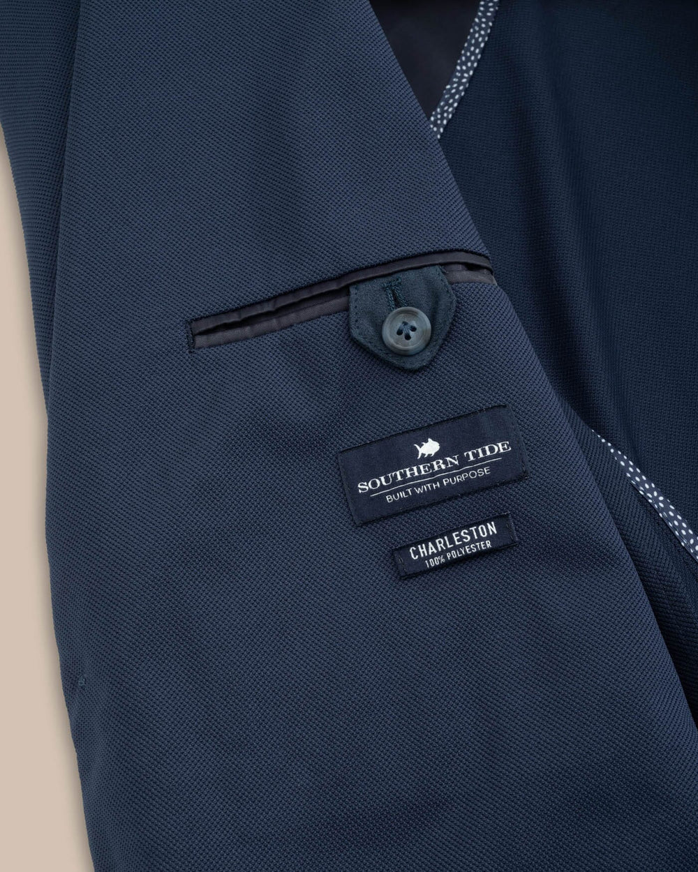 The detail view of the Southern Tide Charleston Navy Blazer by Southern Tide - Navy