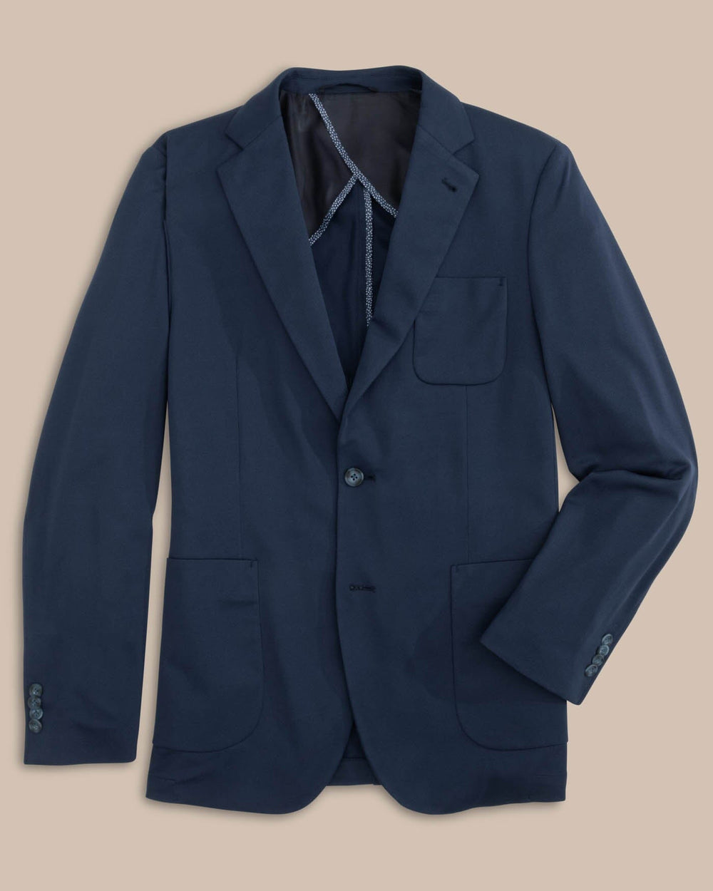 The front of the Men's Charleston Navy Blazer by Southern Tide - Navy