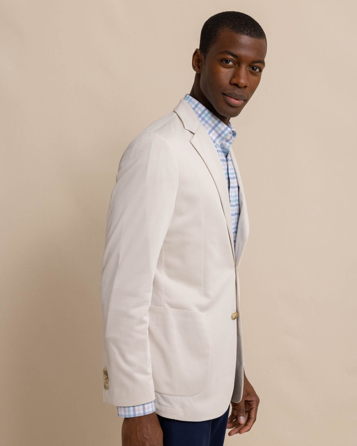 Khaki hot sale blazer mens