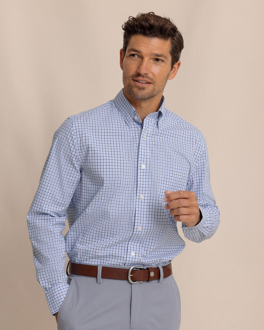 The front view of the Southern Tide Charleston Summerton Plaid Sport Shirt by Southern Tide - Ocean Channel