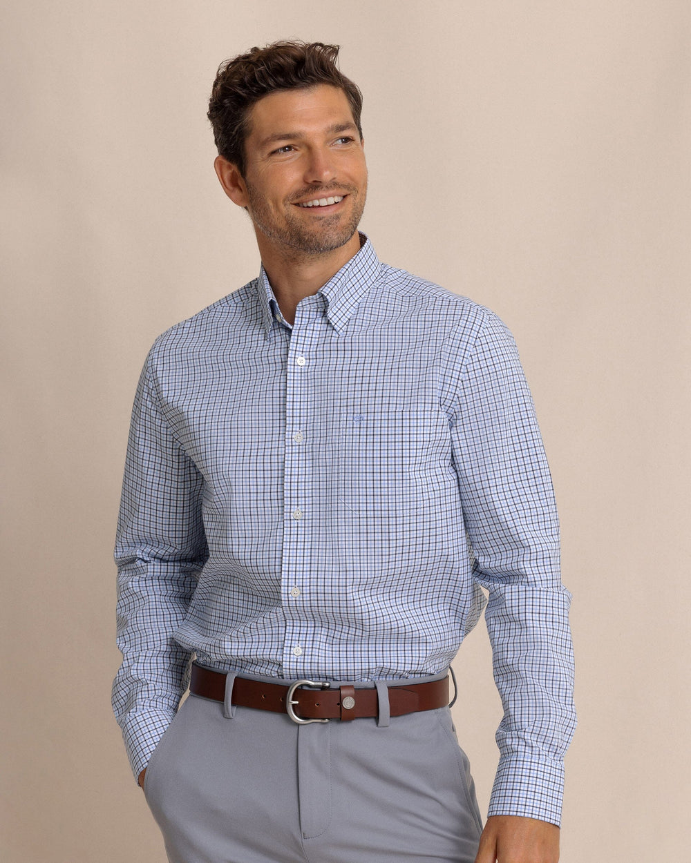 The front view of the Southern Tide Charleston Summerton Plaid Sport Shirt by Southern Tide - Ocean Channel