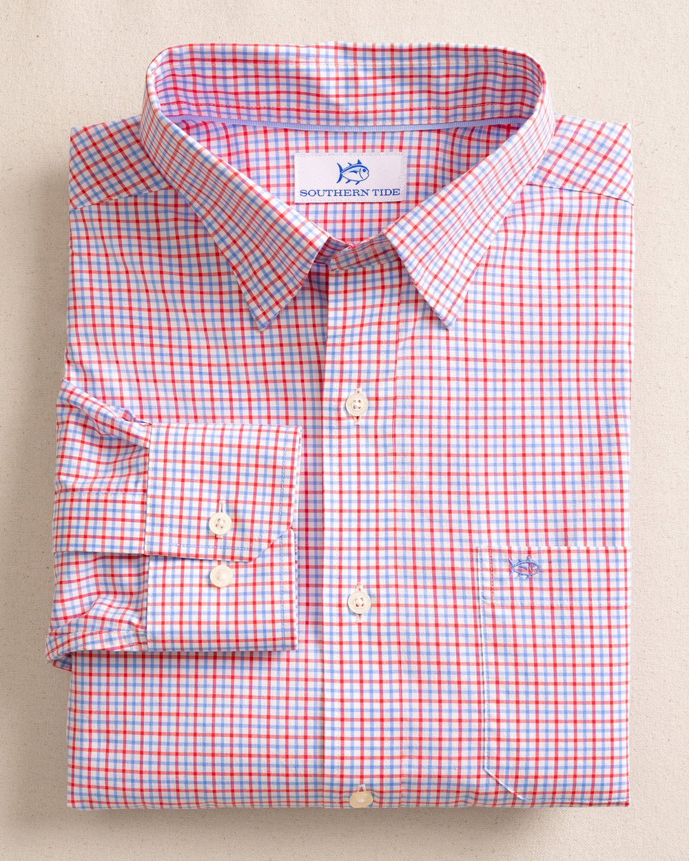 The front view of the Southern Tide Charleston Summerton Plaid Sport Shirt by Southern Tide - Snapper