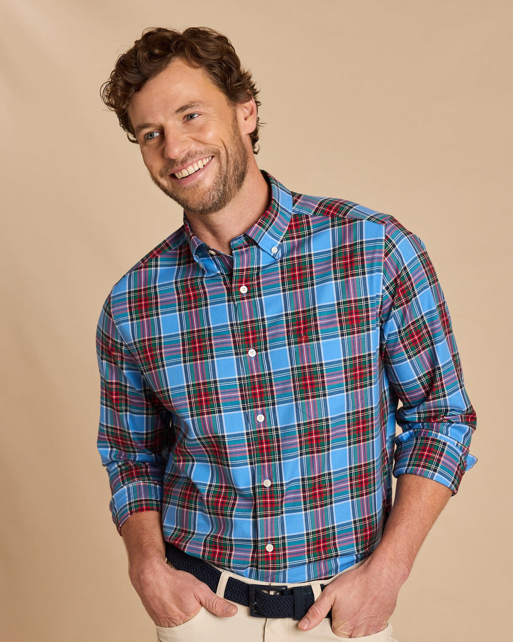 The front view of the Southern Tide Charlton Skipjack Sport Shirt by Southern Tide - Ocean Channel