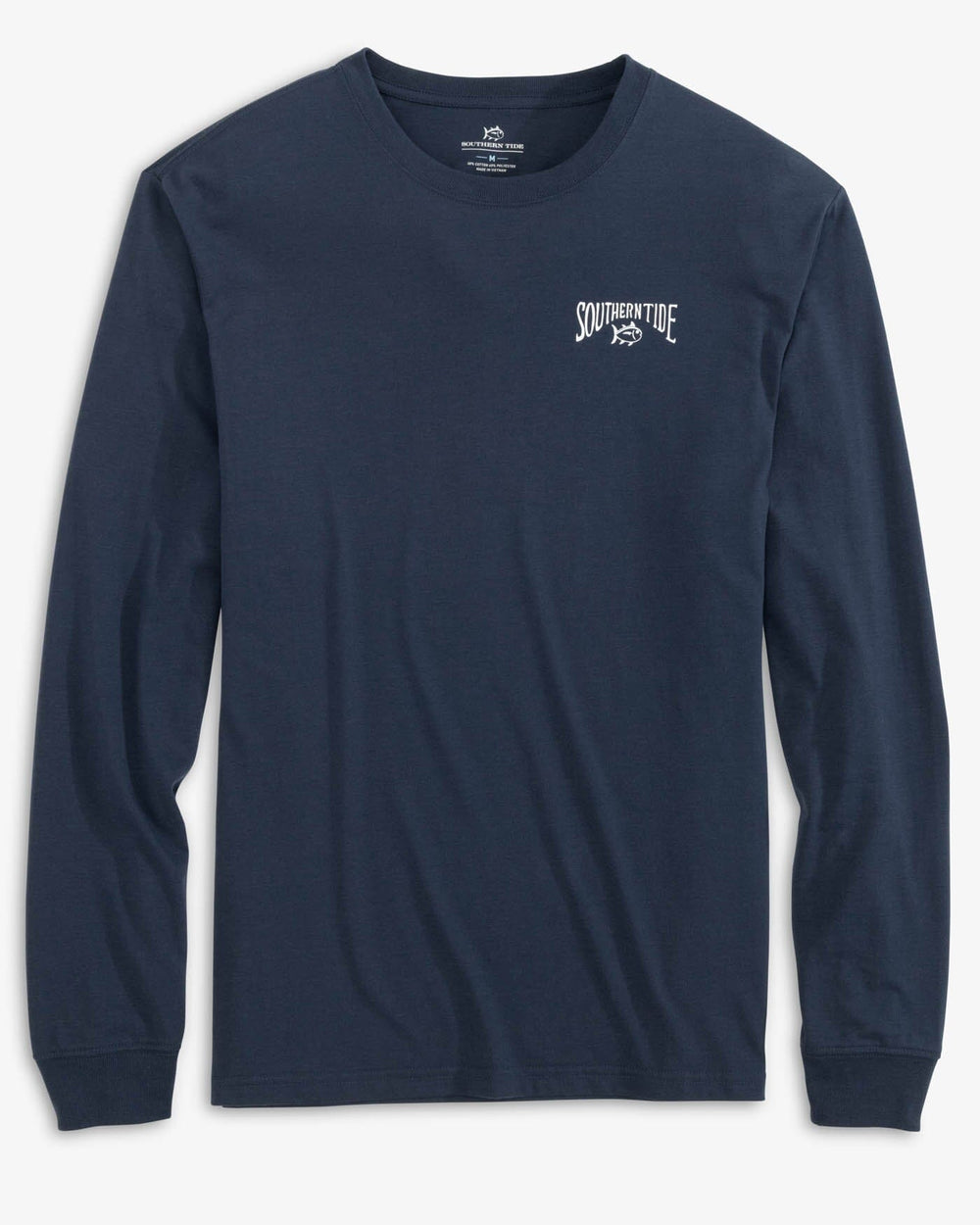 The front view of the Southern Tide Chillin at the Cabin Long Sleeve T-shirt by Southern Tide - True Navy