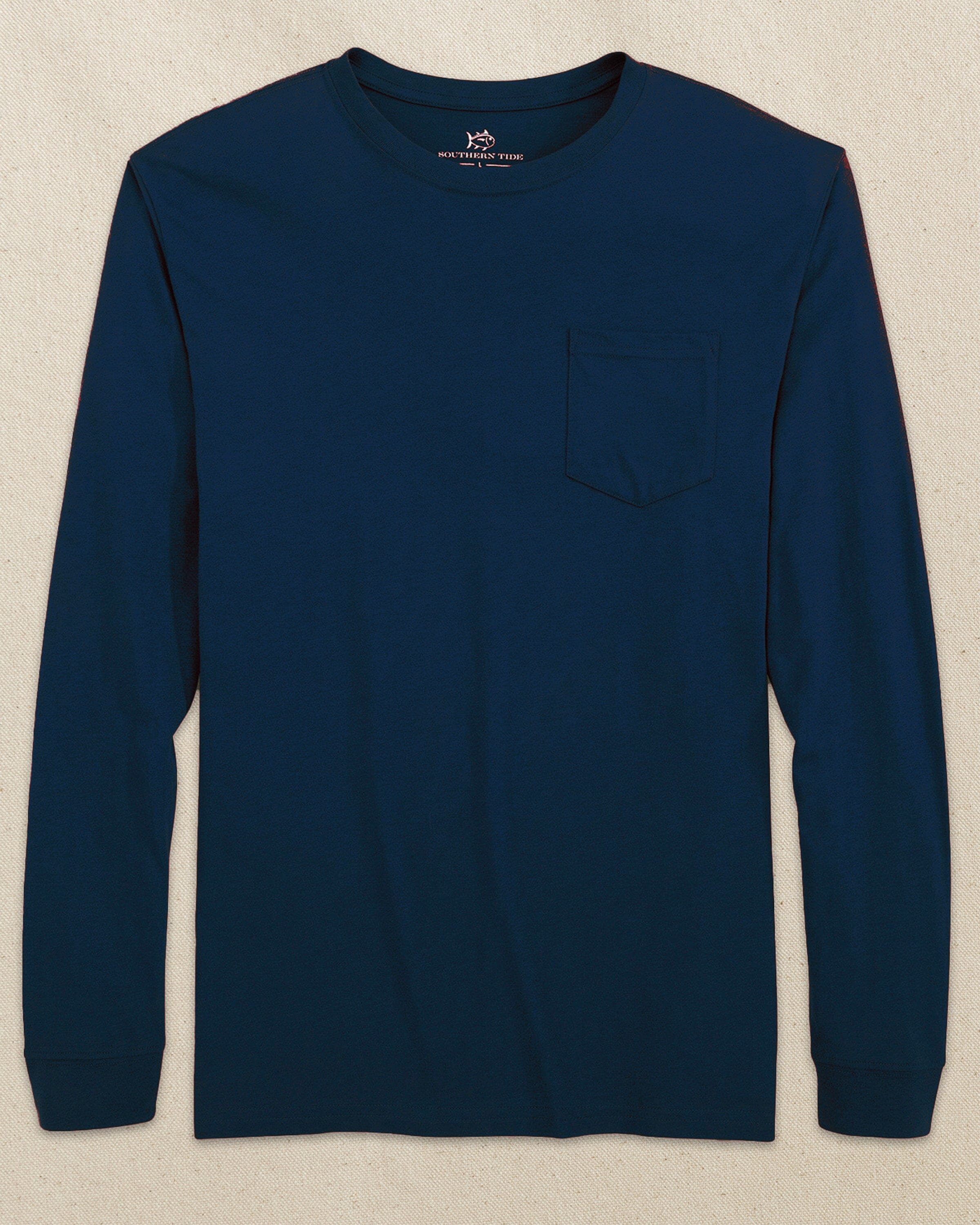 トップス ALOUND POCKET LONGSLEEVE TEE sizeL blue Men's Navy Classic Long Sleeve Pocket T-Shirt | Southern Tide