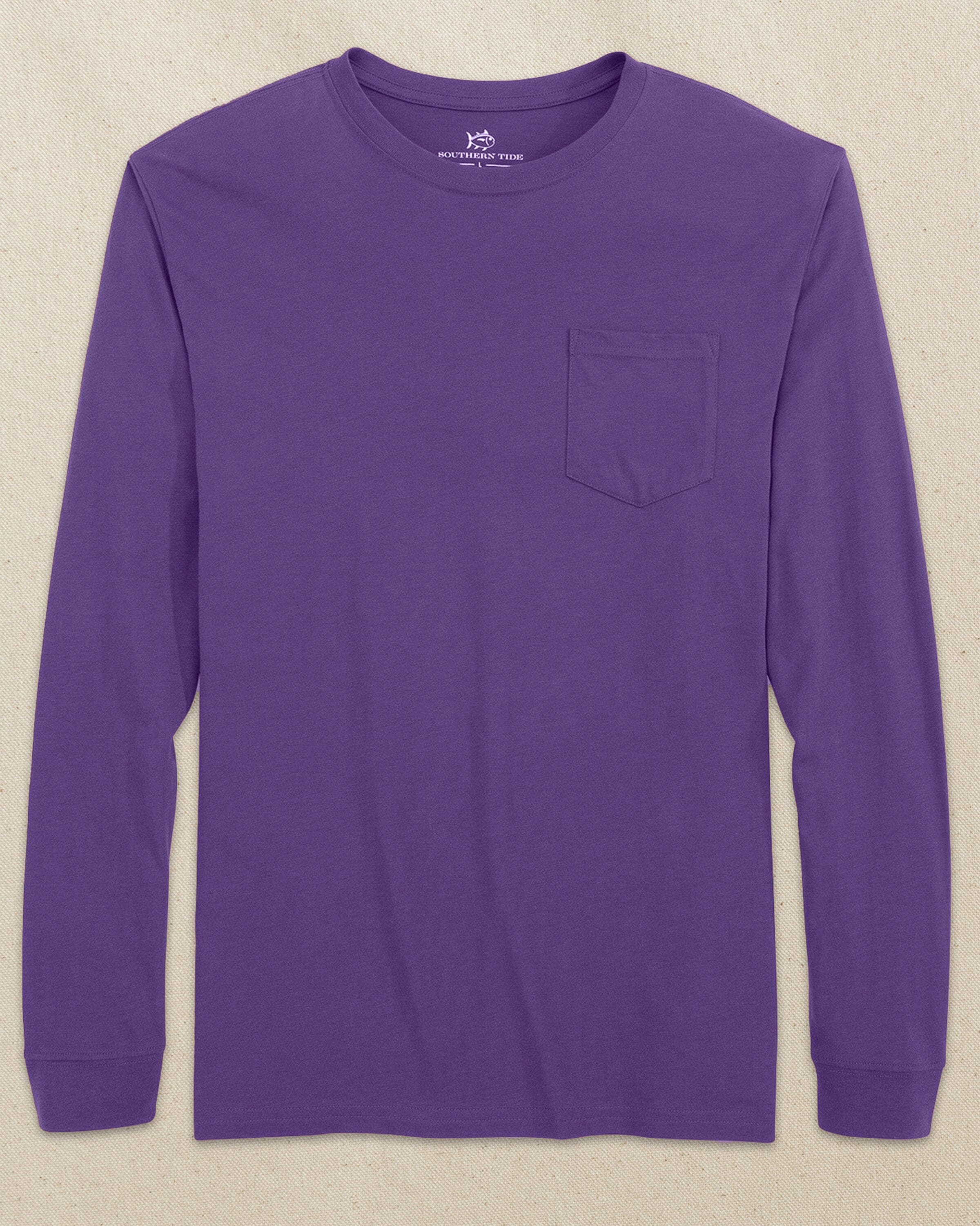 Men's Regal Purple Classic Long Sleeve Pocket T-Shirt | Southern Tide