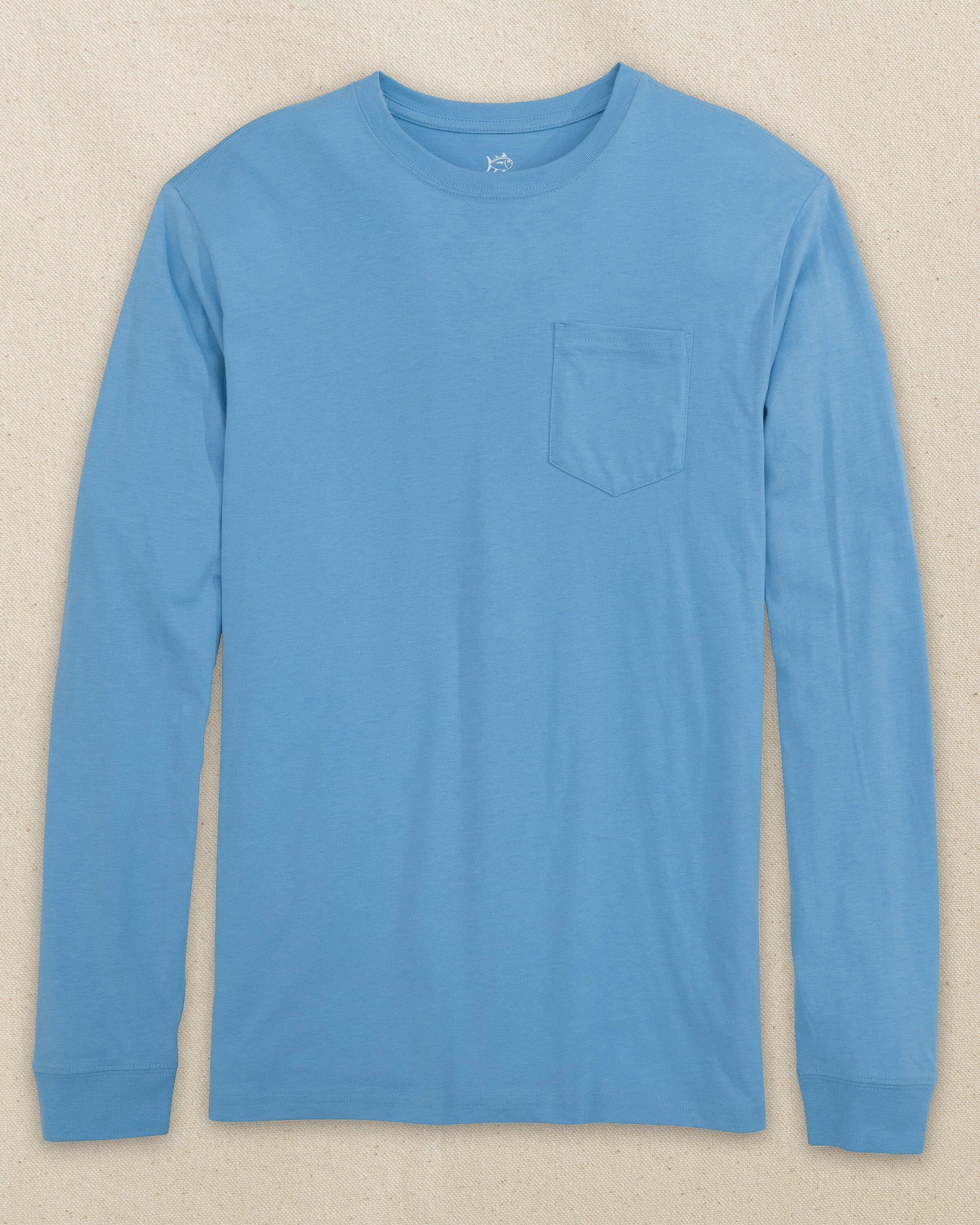 Men's Rush Blue Classic Long Sleeve Pocket T-Shirt | Southern Tide