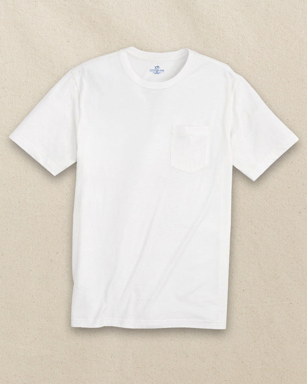The front view of the Southern Tide Classic Short Sleeve Pocket T-Shirt in Classic White by Southern Tide - Classic White