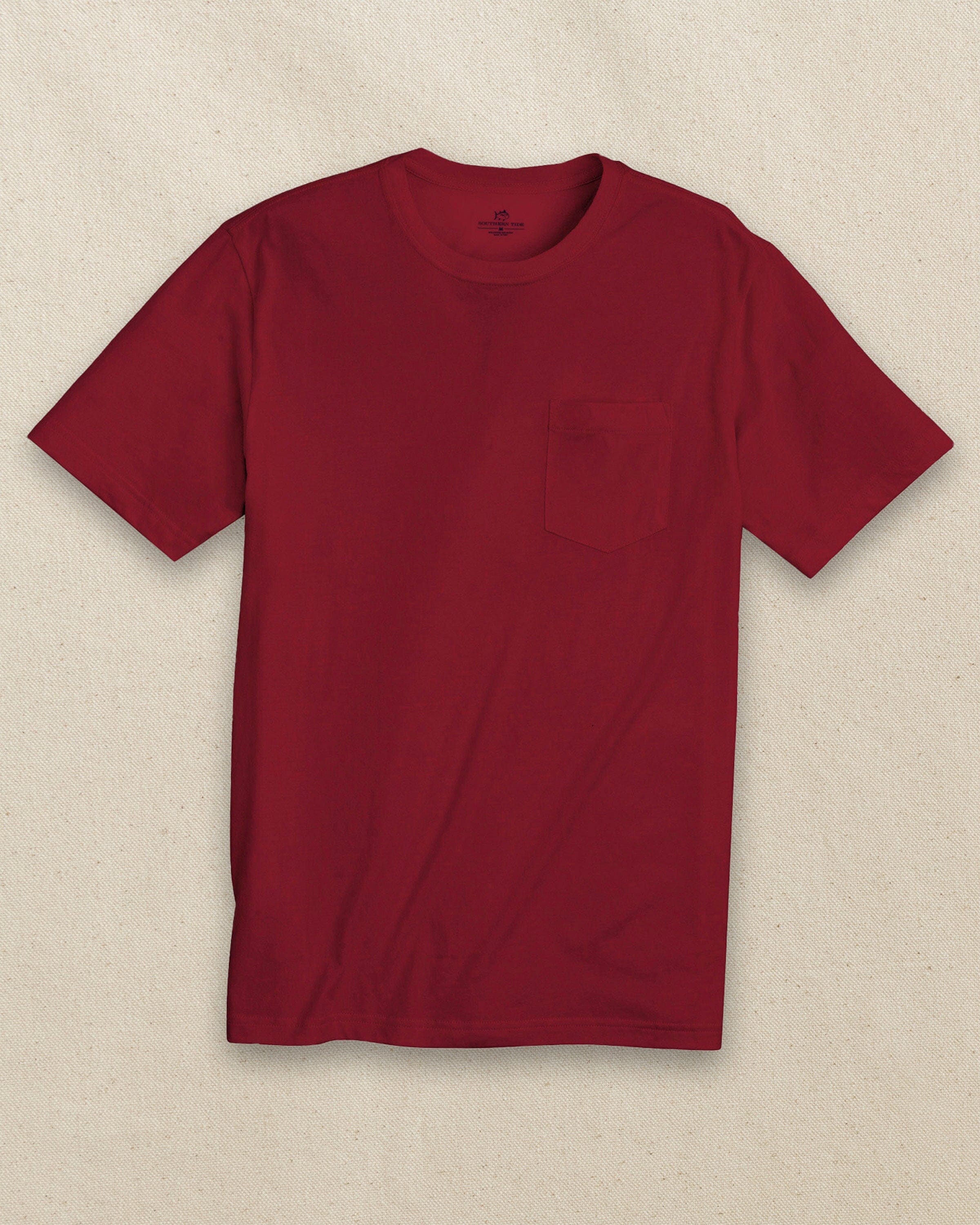 Southern Tide Men's Classic Short Sleeve Pocket T-Shirt - Red (Size Xs) 100% Cotton Southern Tide Men's Classic Short Sleeve Pocket T-Shirt - Red (Size Xs) 100% Cotton