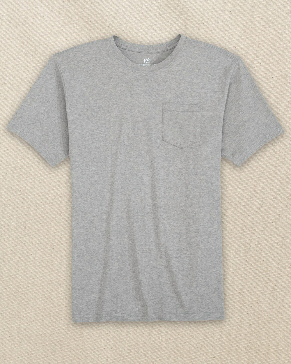 The front view of the Southern Tide Classic Short Sleeve Pocket T-Shirt - Heather Grey by Southern Tide - Heather Grey