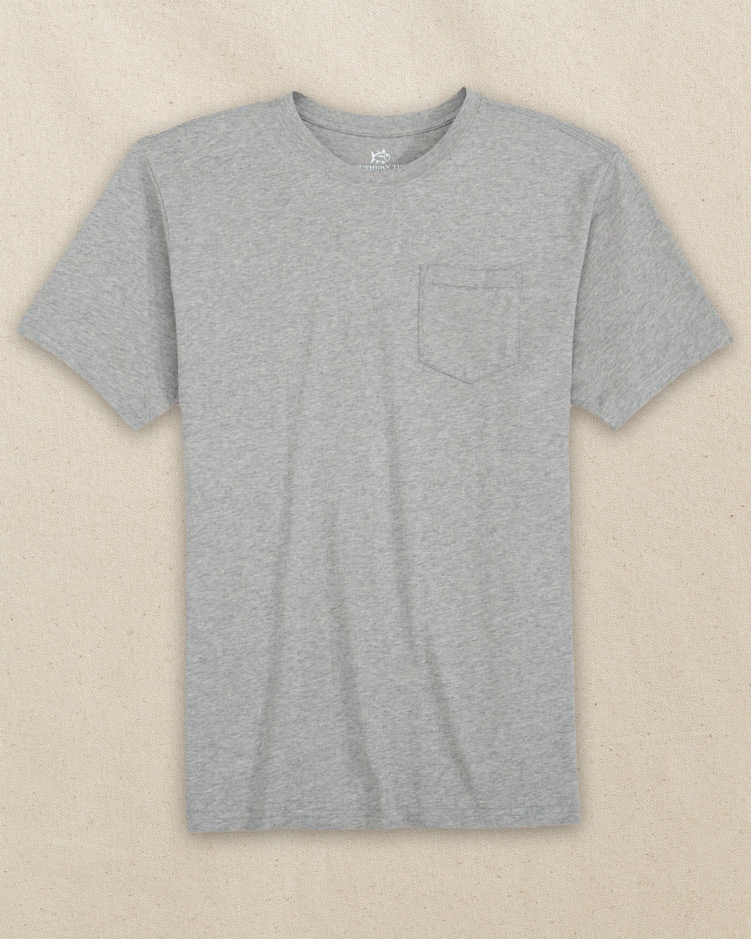 Men's Heather Grey Classic Short Sleeve Pocket T-Shirt | Southern Tide