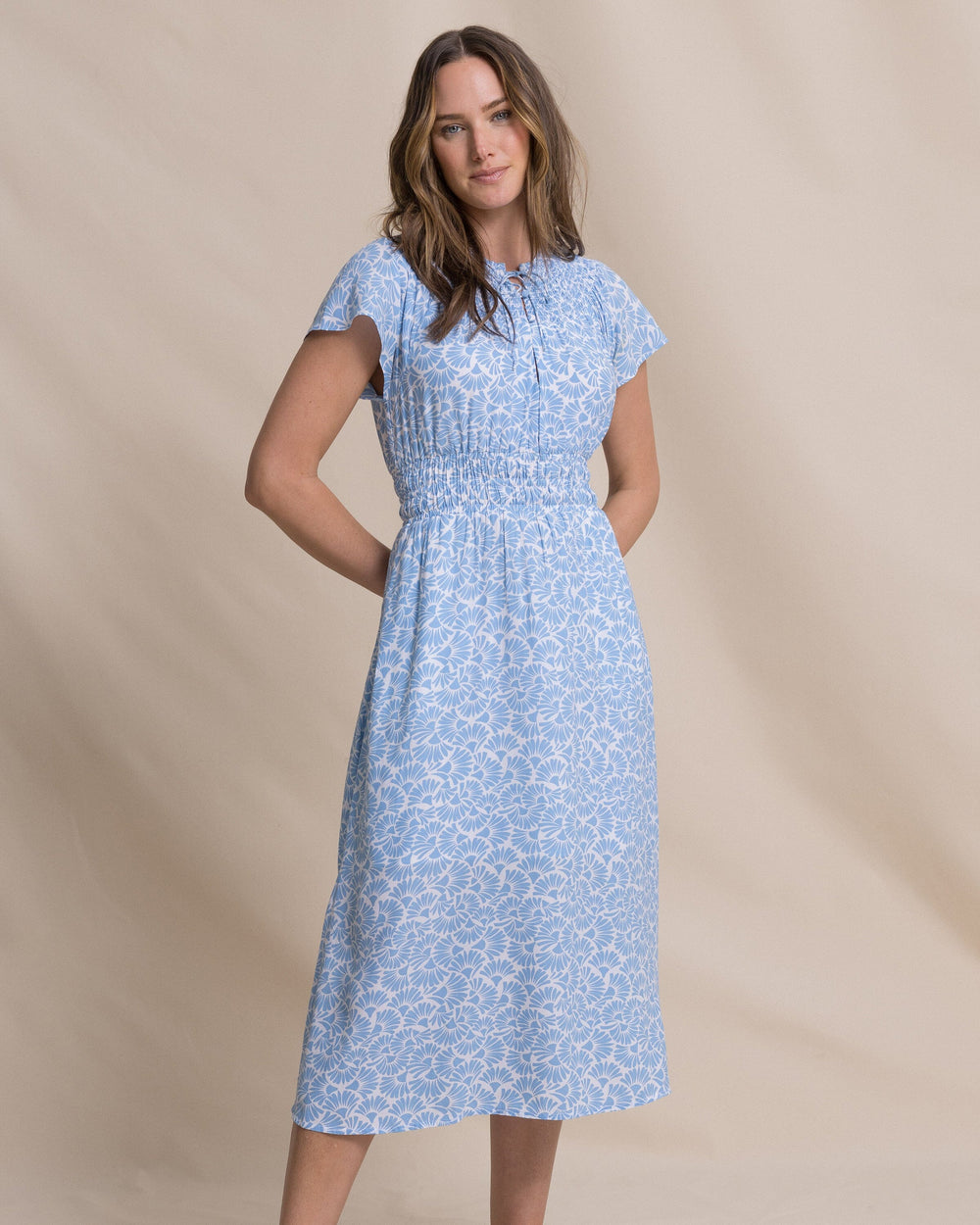 Women's Clementine Flutter Sleeve Midi Dress | Southern Tide Women's Clementine Flutter Sleeve Midi Dress | Southern Tide