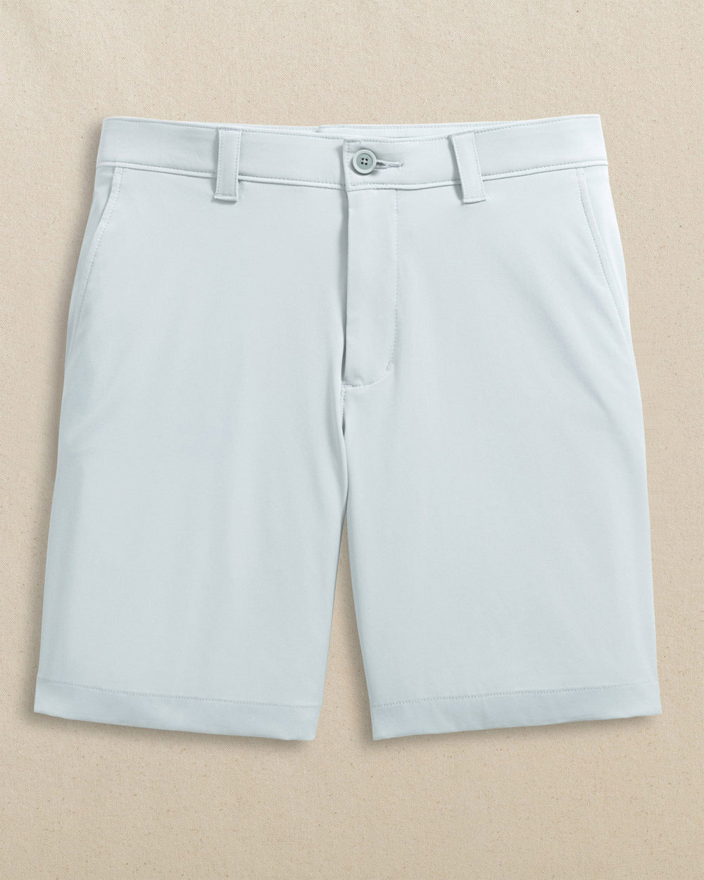 The front view of the Southern Tide Clemson Tigers Birdie 8" Coastal Breeze® Performance Short by Southern Tide - Seagull Grey