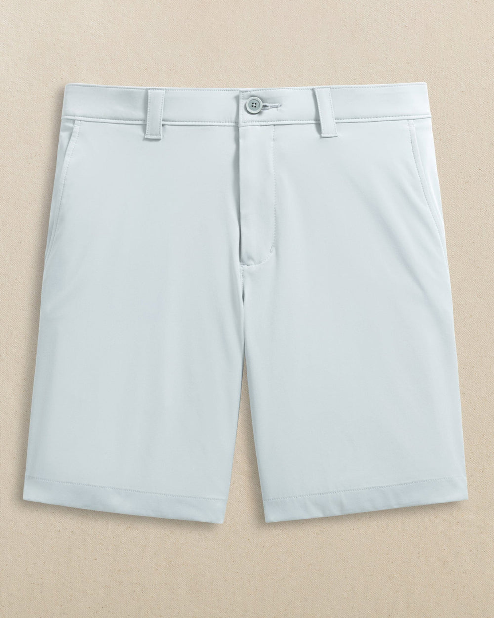 The front view of the Southern Tide Clemson Tigers brrr°®-die 8" Performance Short by Southern Tide - Seagull Grey