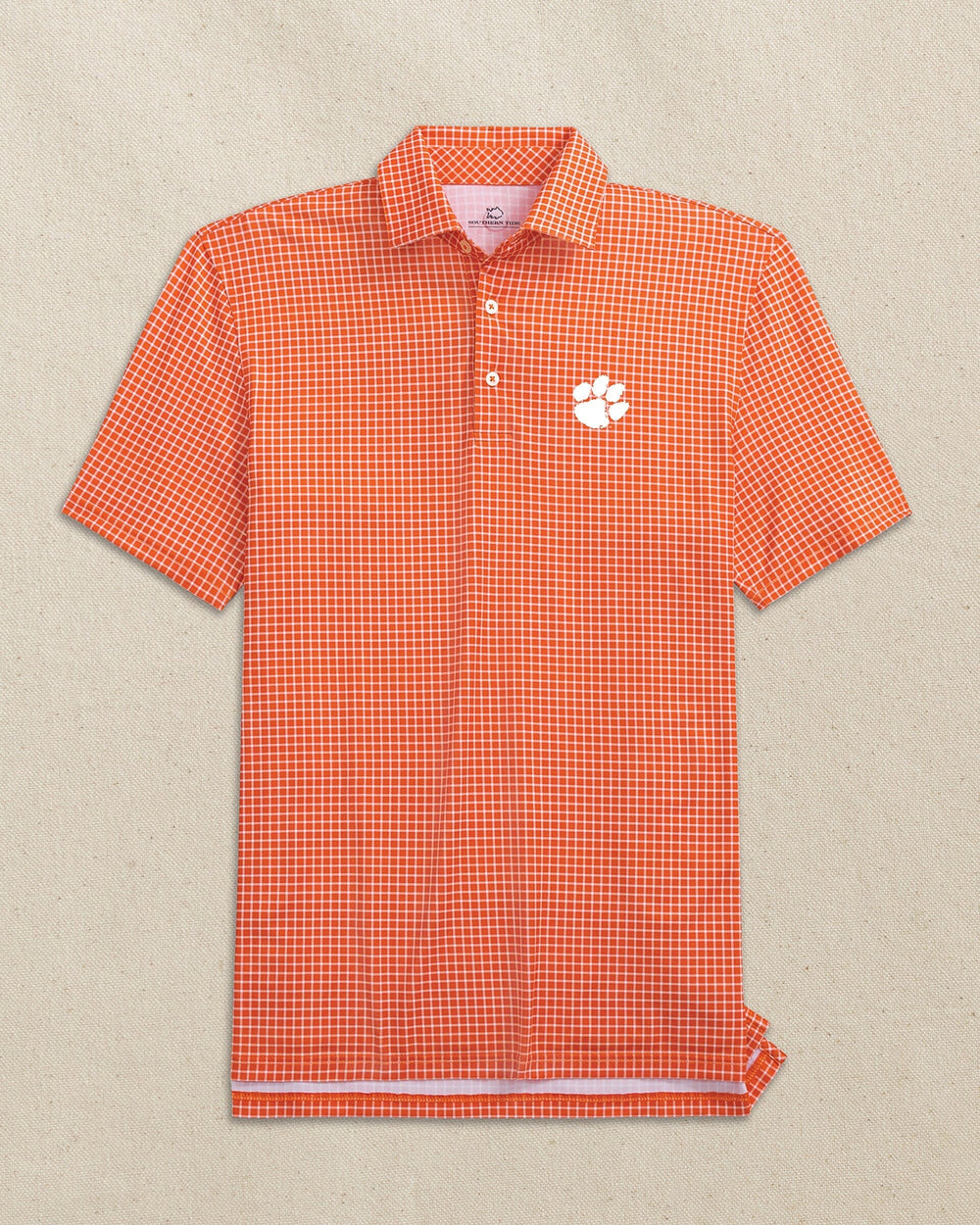 Clemson Tigers Driver Dunes Edge Plaid Polo C_Polo Shirts Southern Tide 