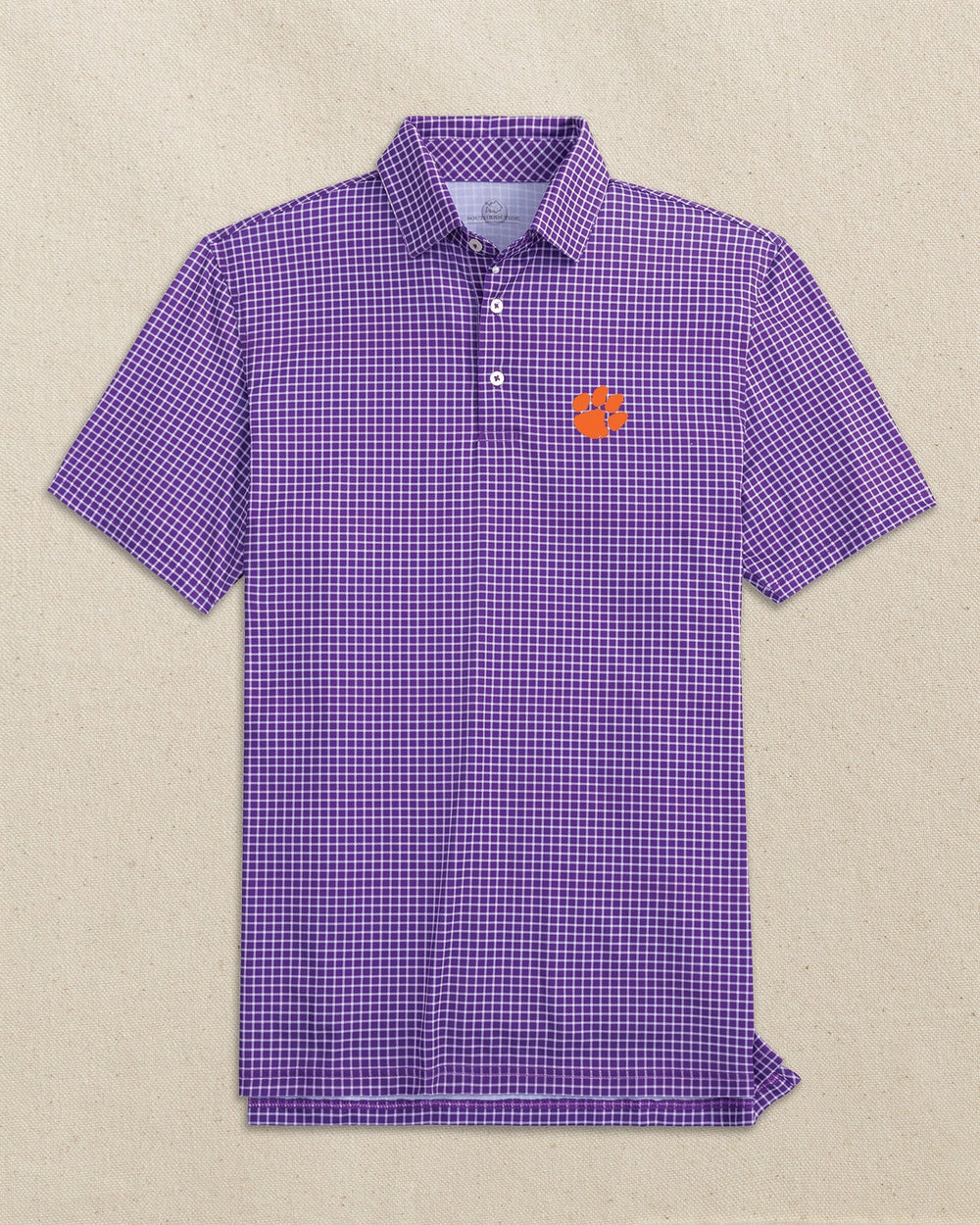 Clemson Tigers Driver Dunes Edge Plaid Polo C_Polo Shirts Southern Tide 