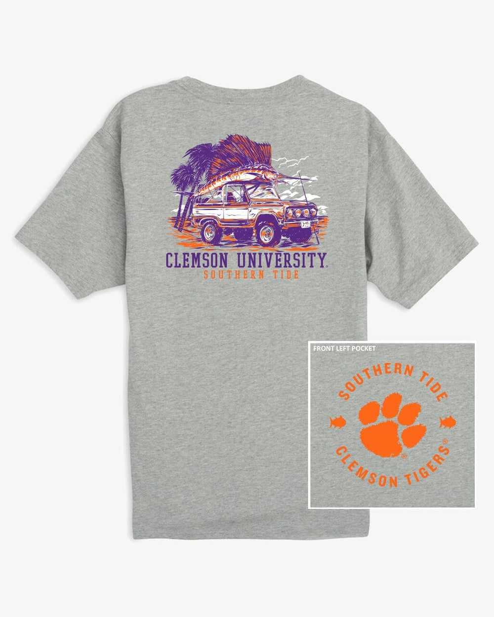 Clemson Tigers Trophy Catch Heather T-Shirt C_T-Shirts Southern Tide 