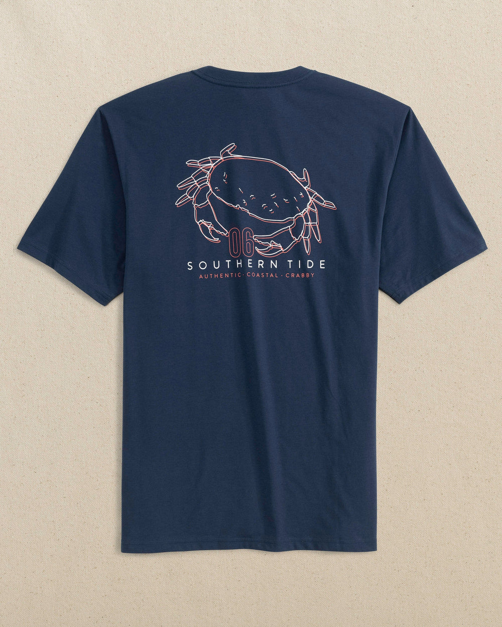 The back view of the Southern Tide Coastal and Crabby Short Sleeve T-Shirt by Southern Tide - Dress Blue