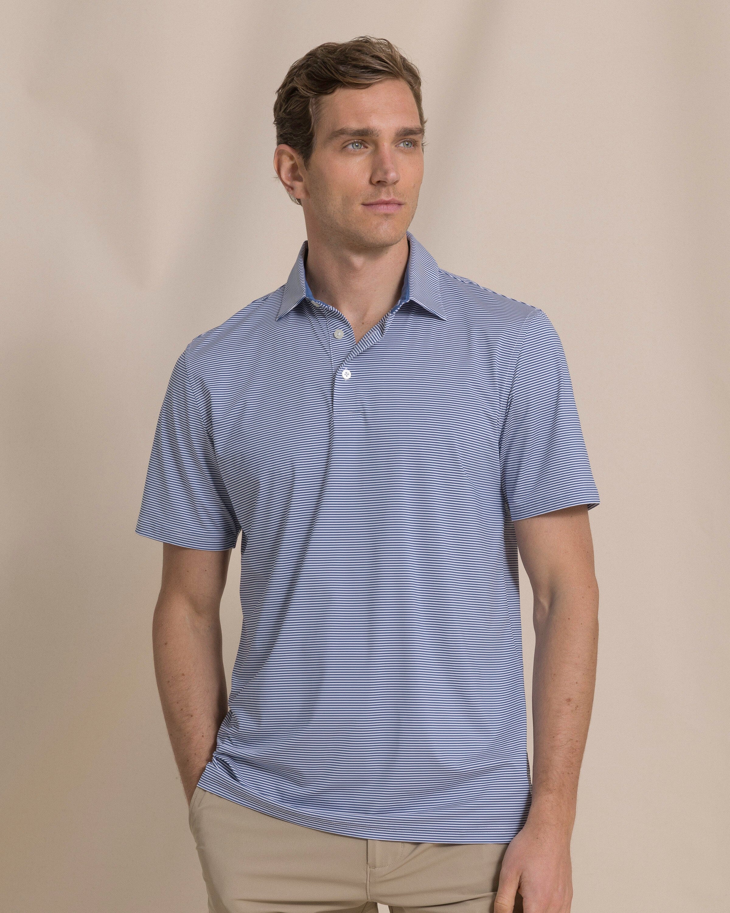 Men's Meadowbrook Stripe Performance Polo | Southern Tide