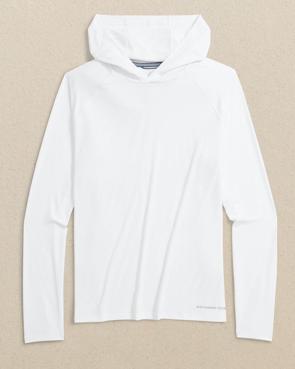 The front view of the Southern Tide Coastal Breeze® Performance Hoodie by Southern Tide - Classic White