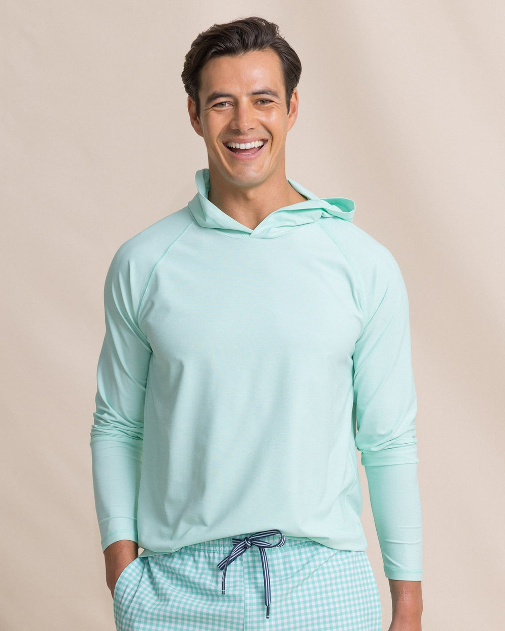 The front view of the Southern Tide Coastal Breeze® Performance Hoodie by Southern Tide - Gulf Shores