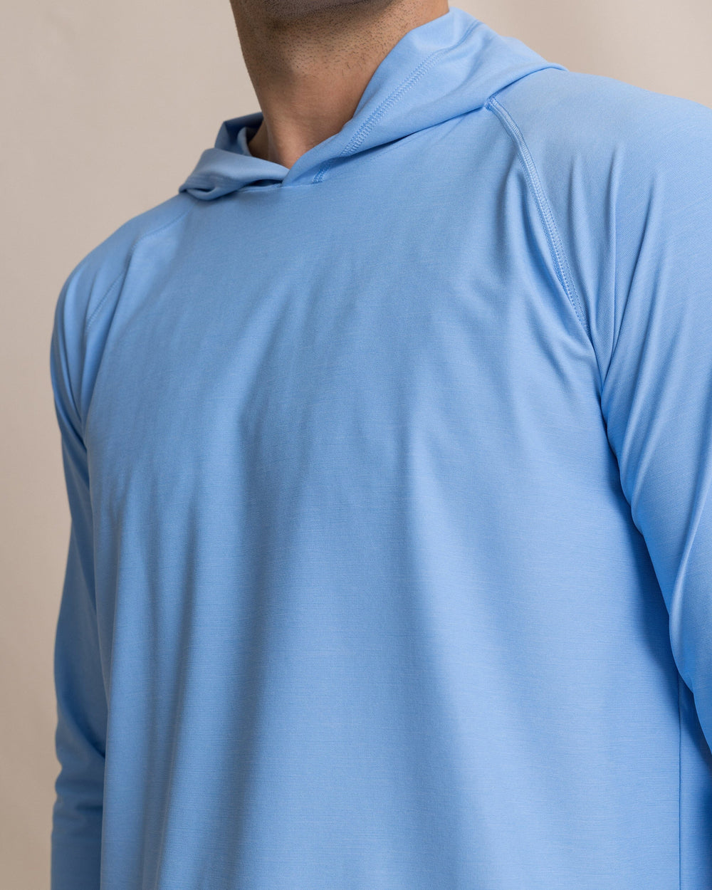 The detail view of the Southern Tide Coastal Breeze® Performance Hoodie by Southern Tide - Ocean Channel