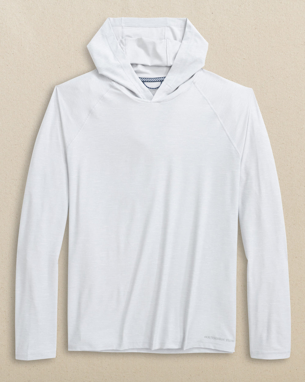 The front view of the Southern Tide Coastal Breeze® Performance Hoodie by Southern Tide - Platinum Grey