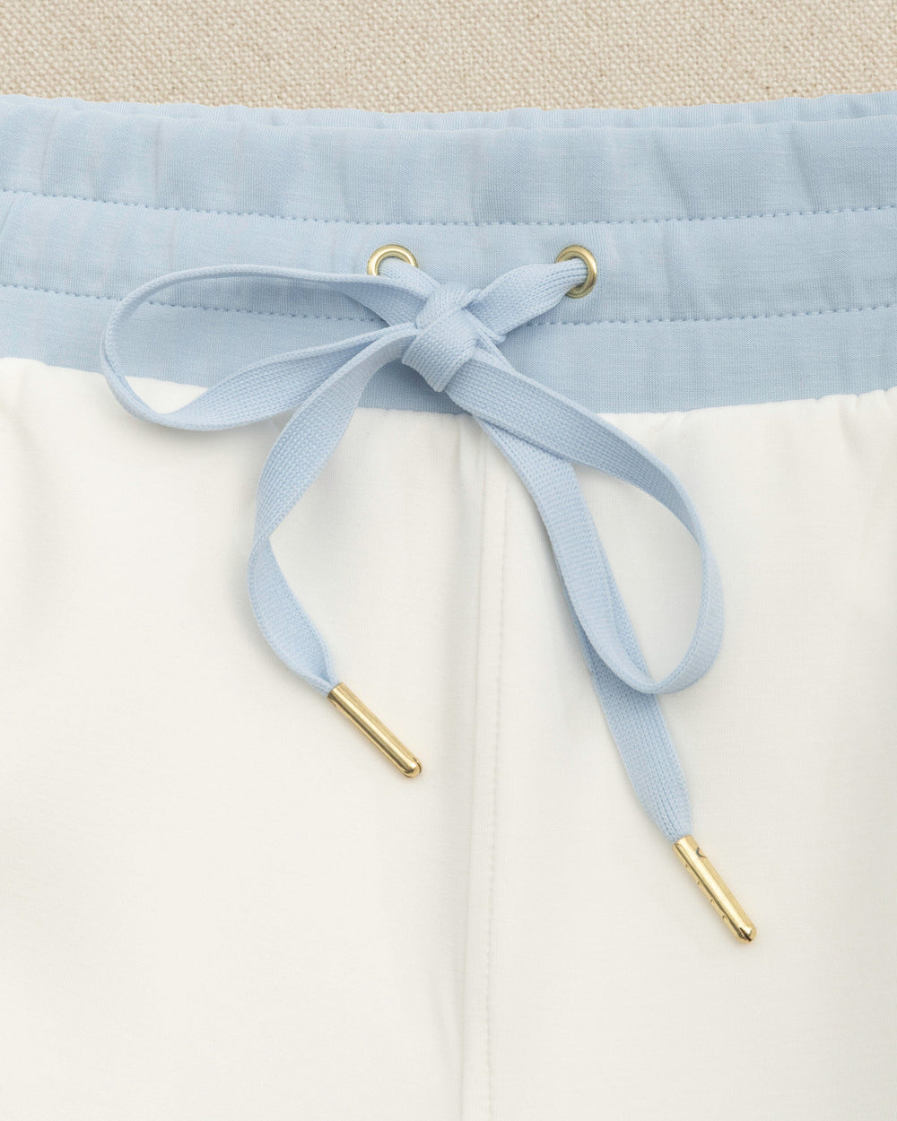 The detail view of the Southern Tide Colorblock Lounge Pant by Southern Tide - Star White