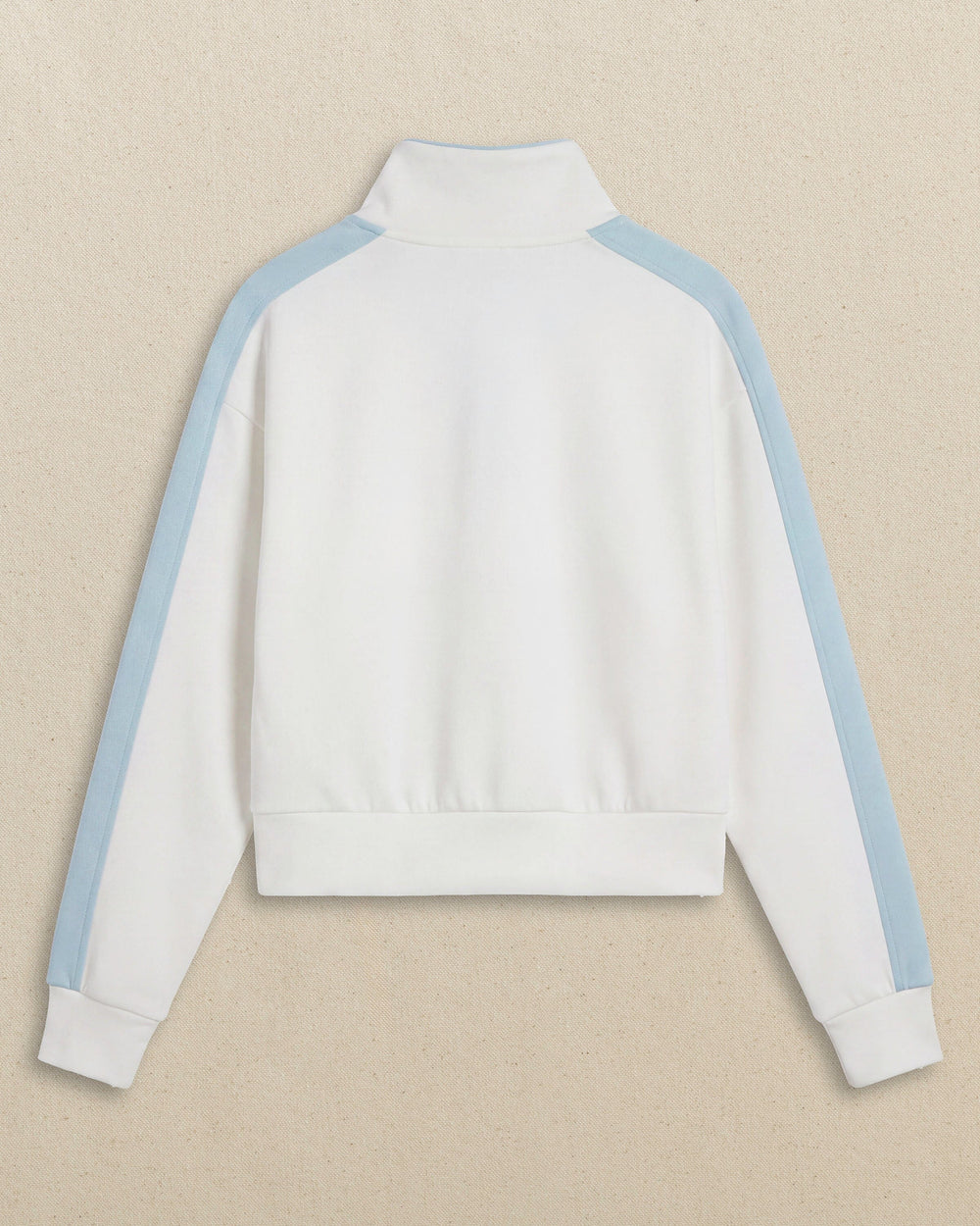The back view of the Southern Tide Colorblock Lounge Quarter Zip by Southern Tide - Star White