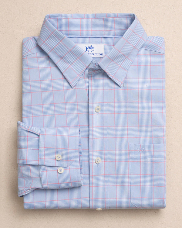 The front view of the Southern Tide Coral Springs Plaid Charleston Sport Shirt by Southern Tide - Ocean Channel