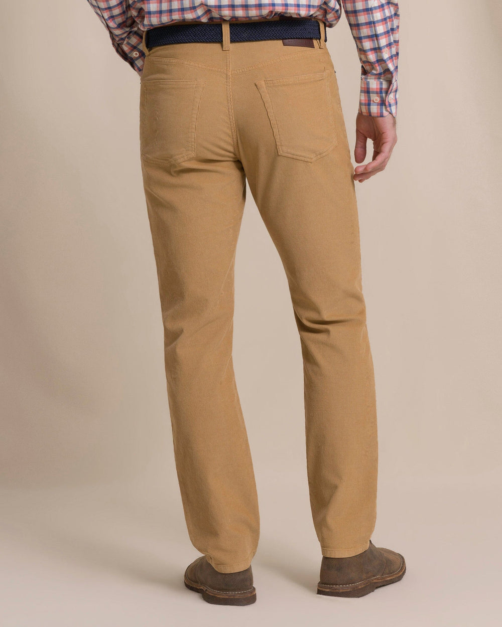 The back view of the Southern Tide Corduroy Five Pocket Pant by Southern Tide - Tannin