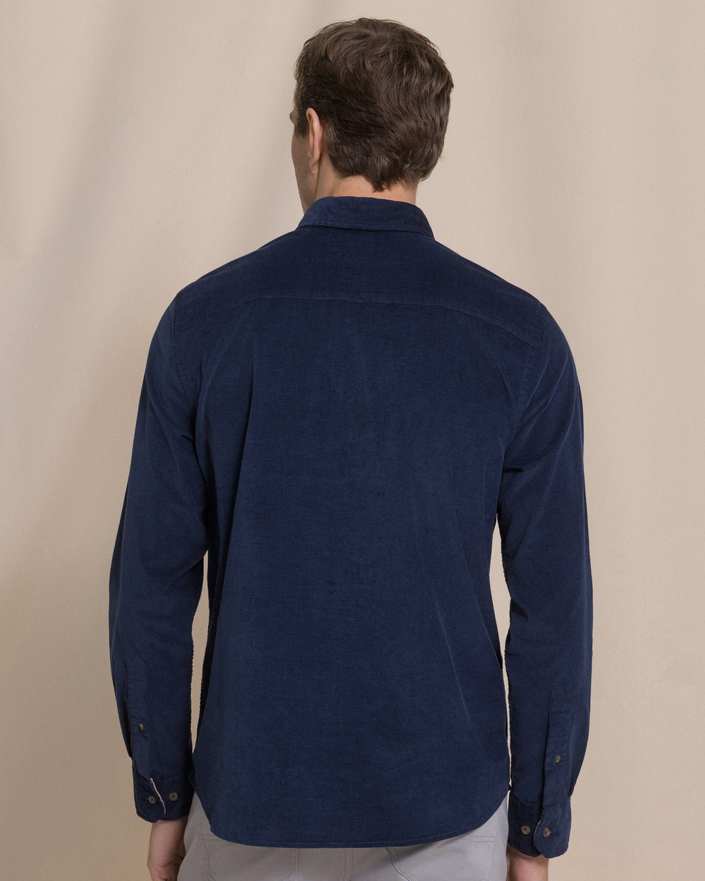 The back view of the Southern Tide Corduroy Sport Shirt by Southern Tide - Dress Blue