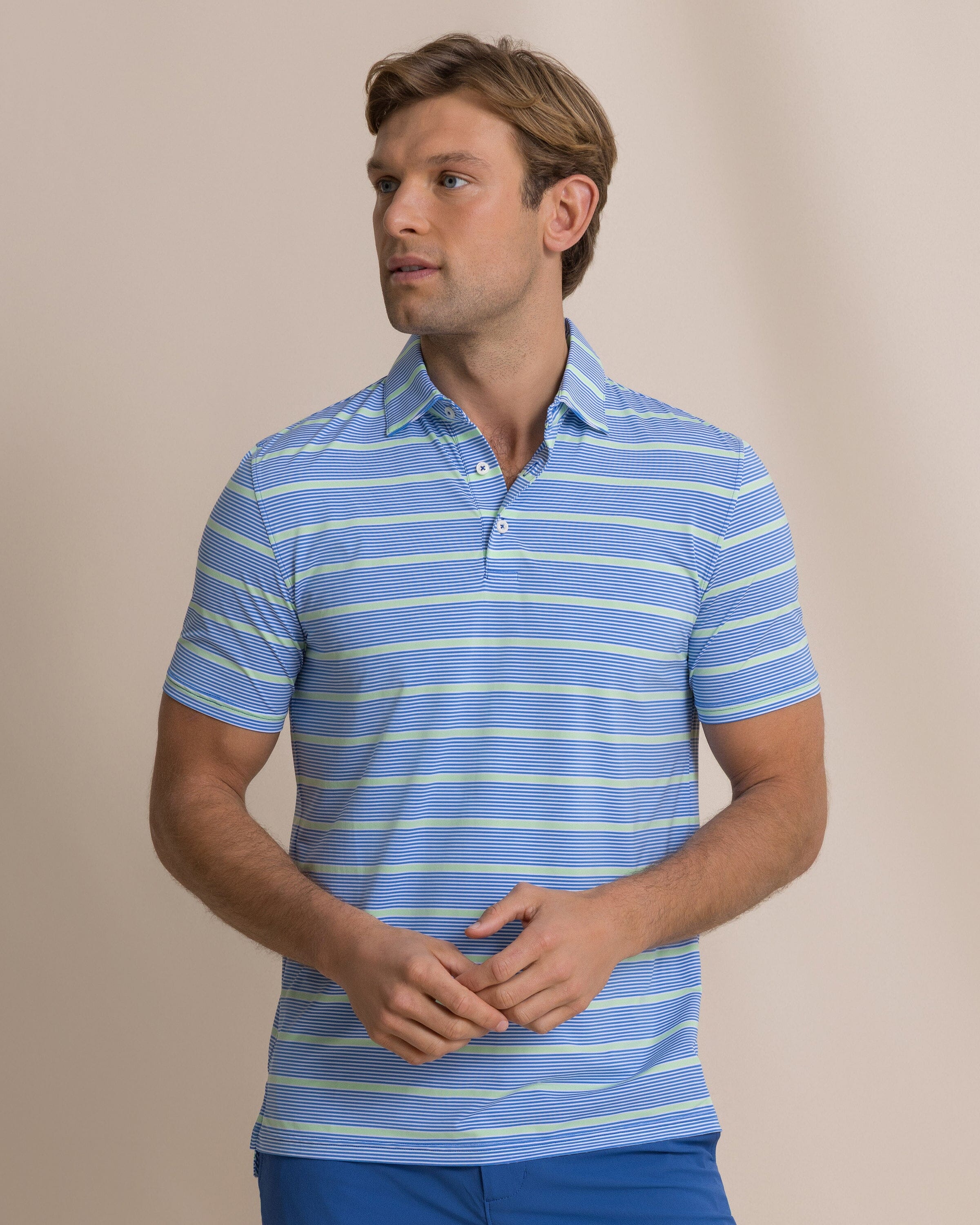 Men's Core Sound Stripe Performance Polo | Southern Tide
