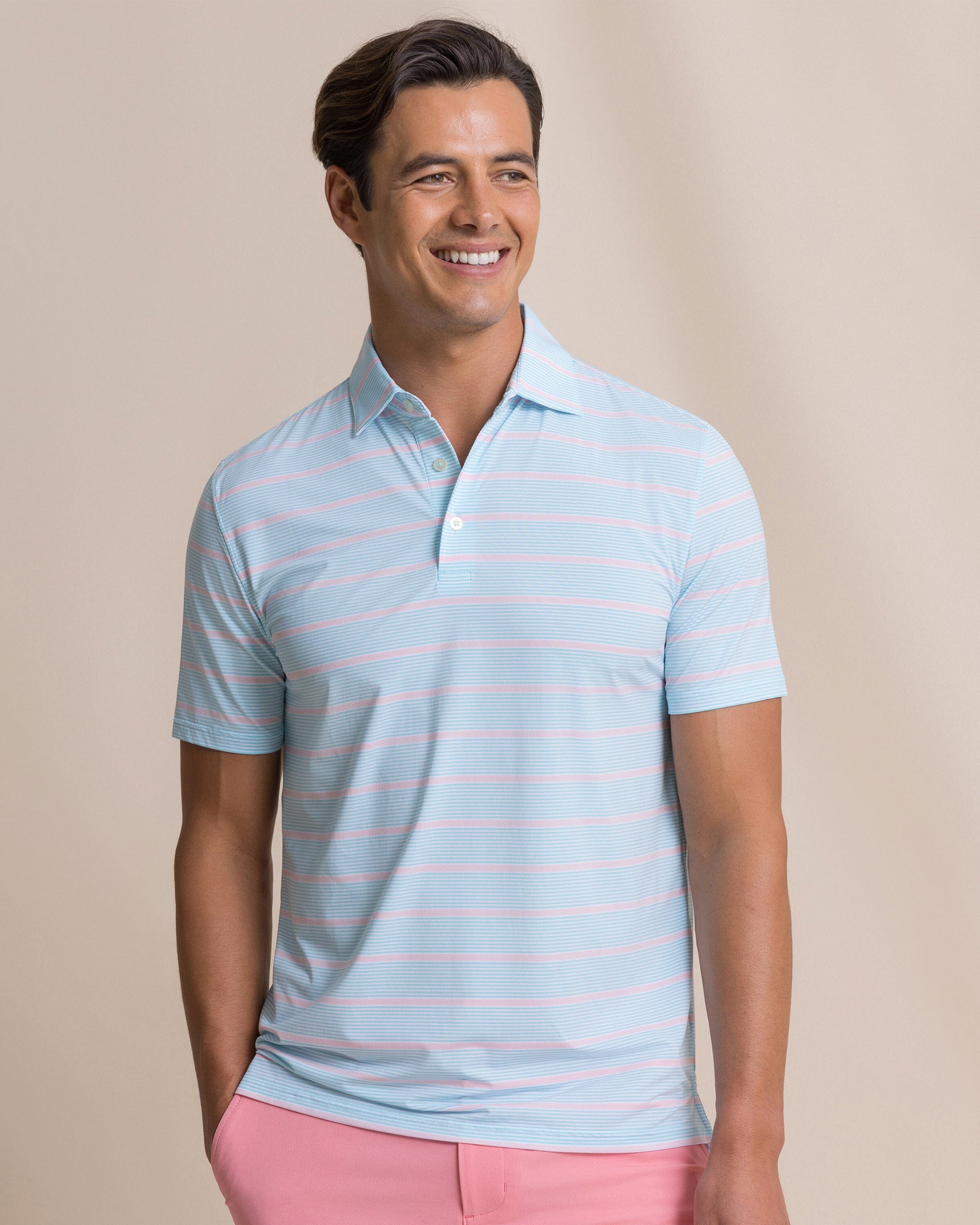 Men's Core Sound Stripe Performance Polo | Southern Tide