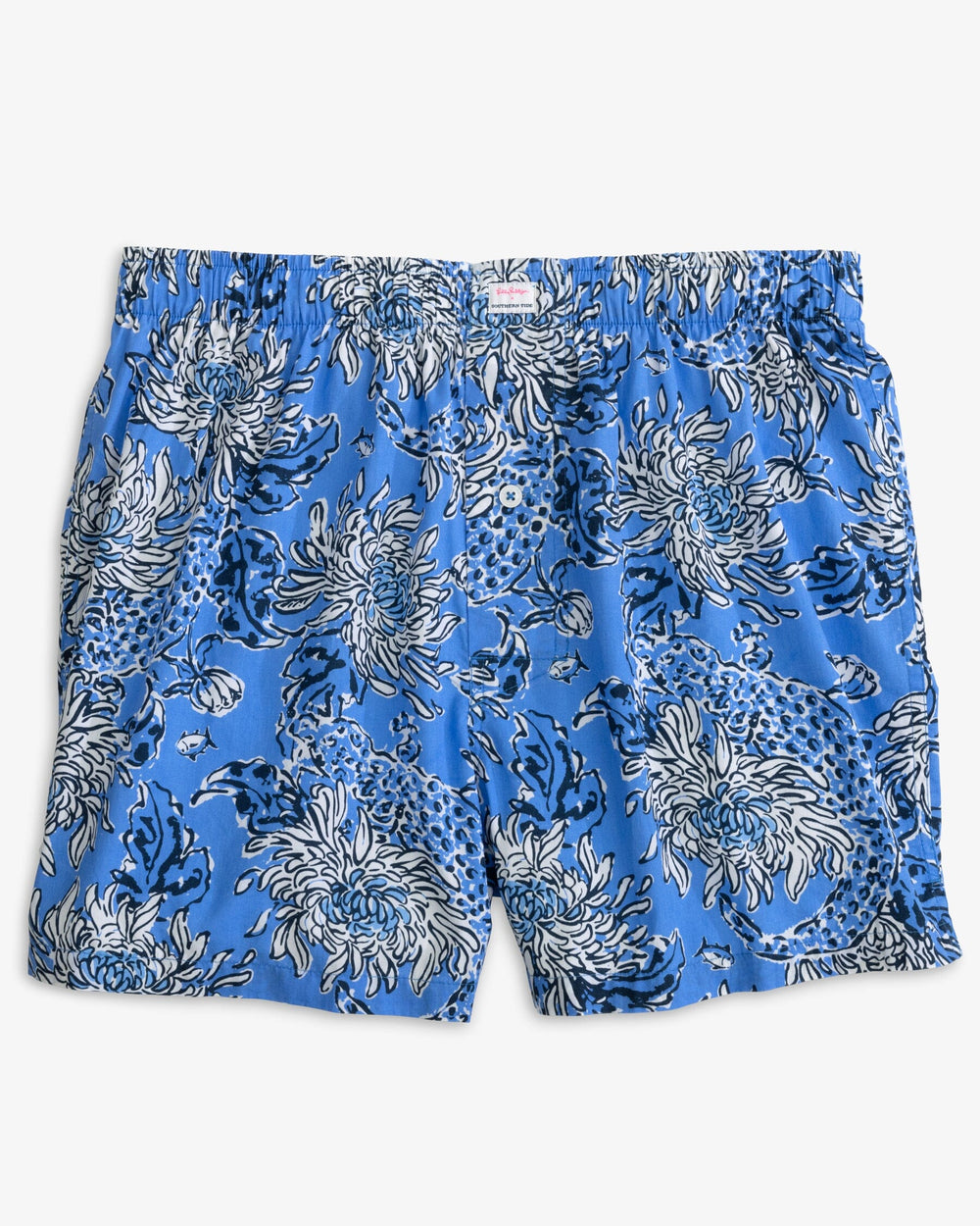 The front view of the Croc and Lock It Boxer by Southern Tide - Boca Blue