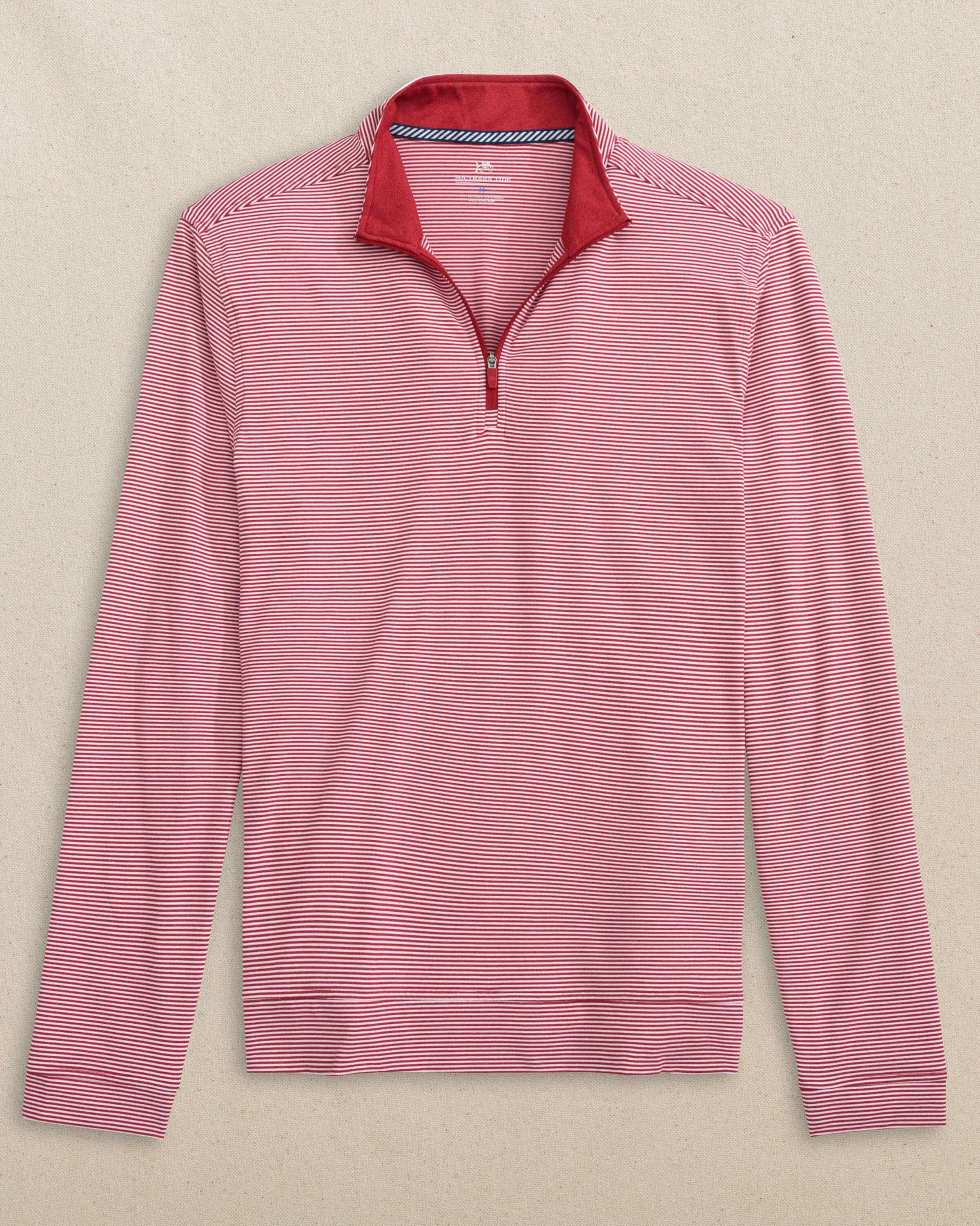 Men's Cruiser Micro-Stripe Heather Quarter Zip | Southern Tide