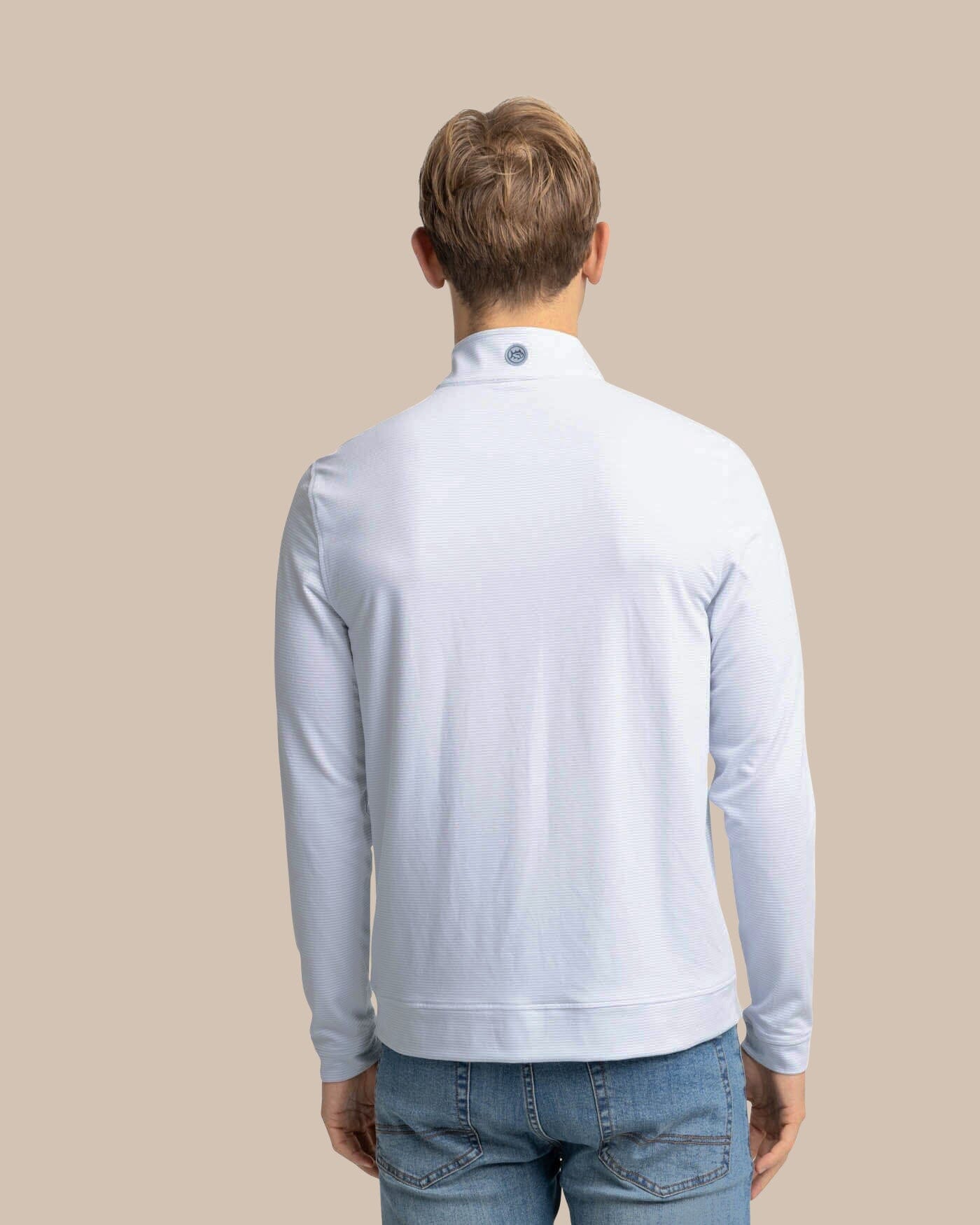 Men's Cruiser Micro-Stripe Heather Quarter Zip | Southern Tide