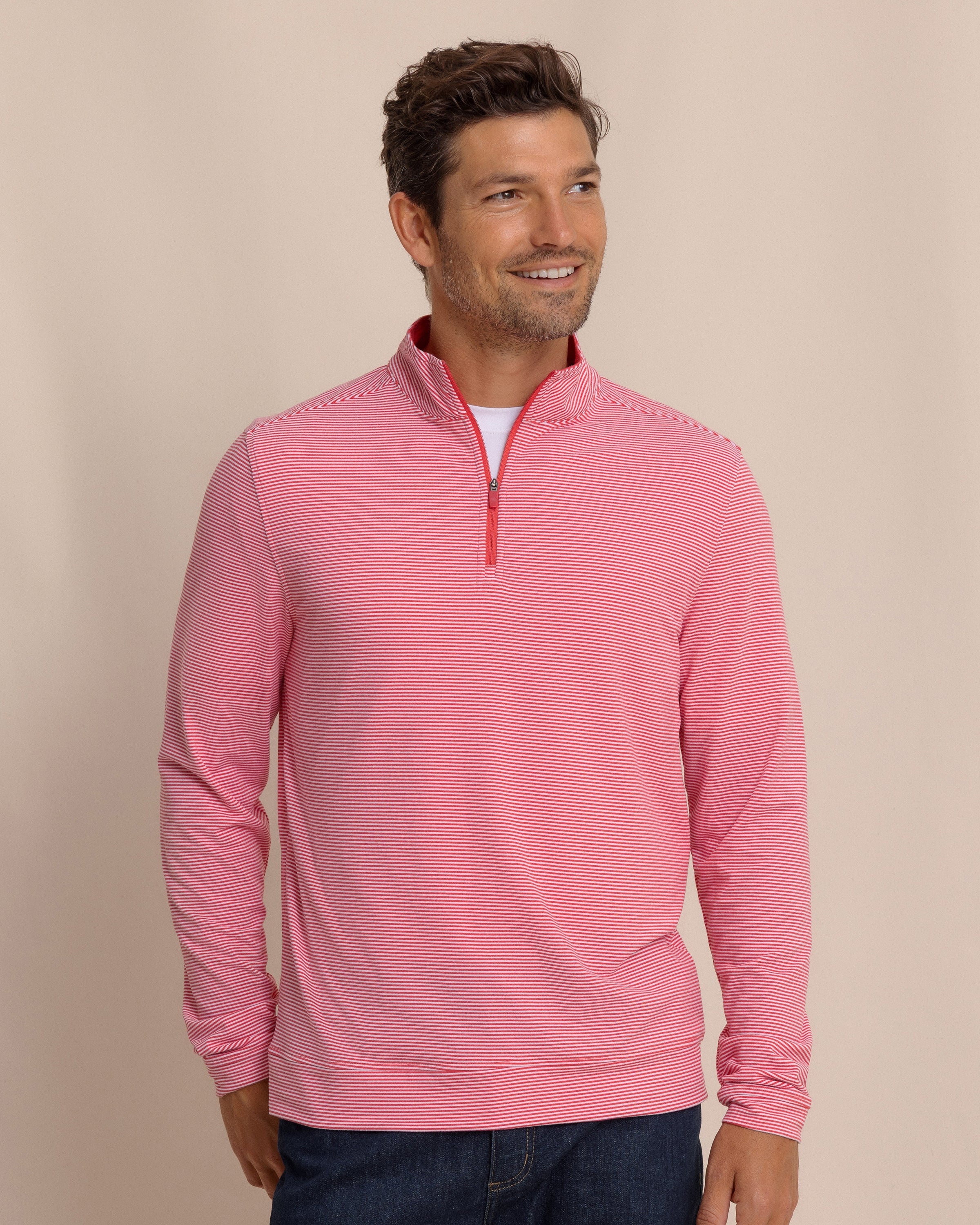 新作【MR NEARLY】material sweatshirt gm15674 Cutter & Buck Traverse Stretch Eco Quarter Zip Mens Pullover