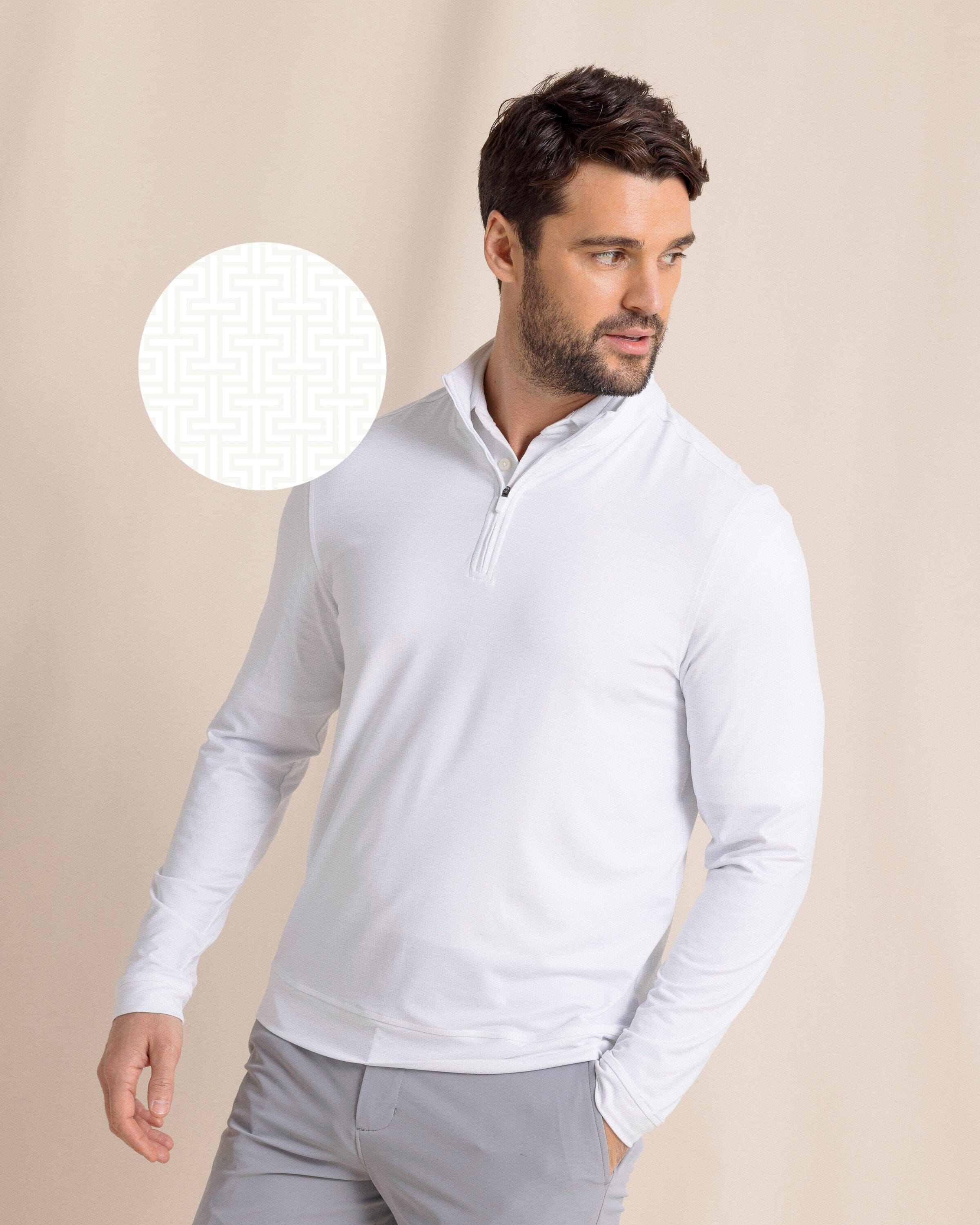 Men's Cruiser ST Geo Printed Quarter Zip | Southern Tide