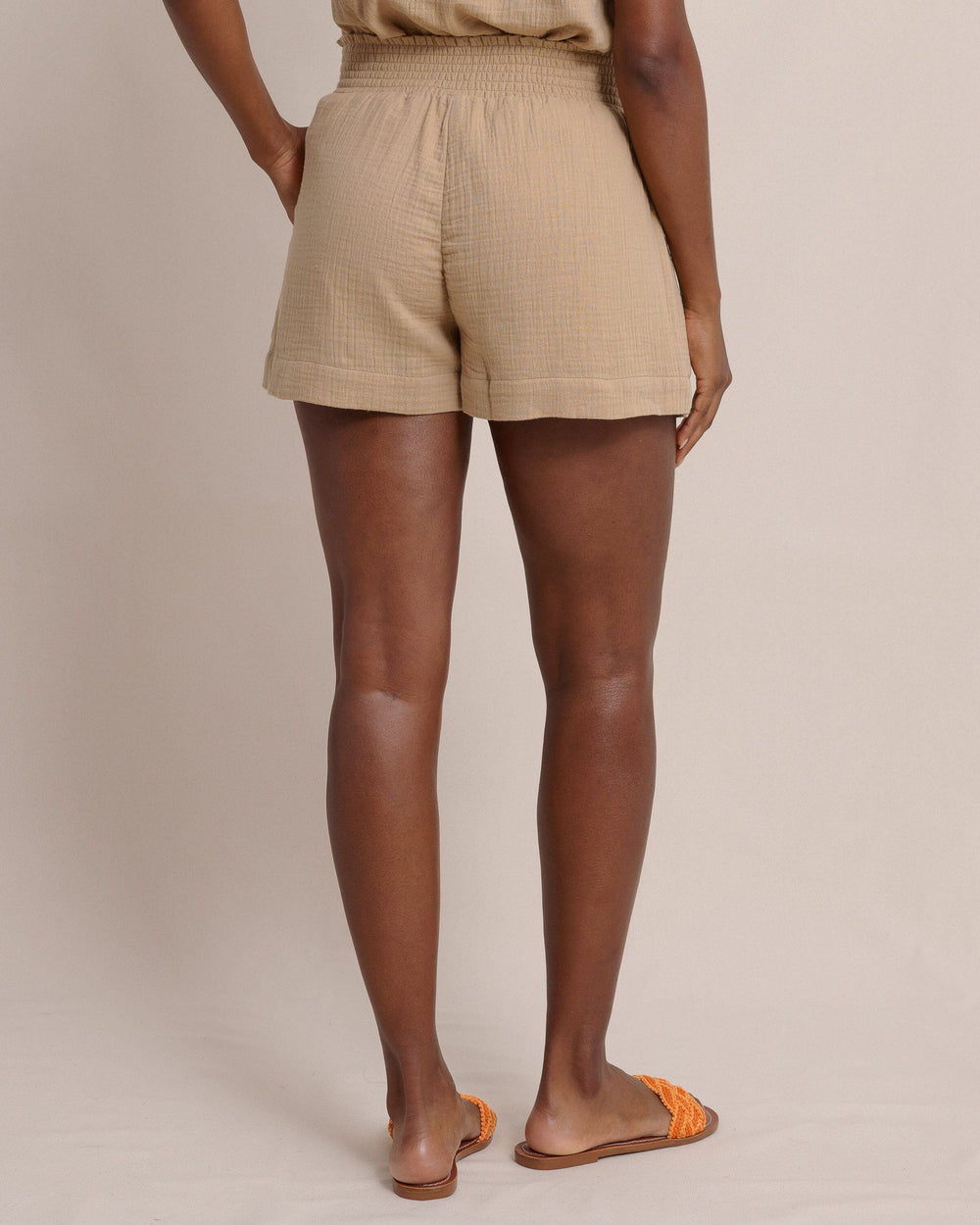 The back view of the Southern Tide Daphne Short by Southern Tide - Travertine