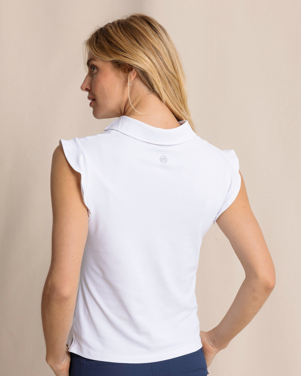 Dayna Active Ruffle Polo Tank W_Tops Southern Tide 