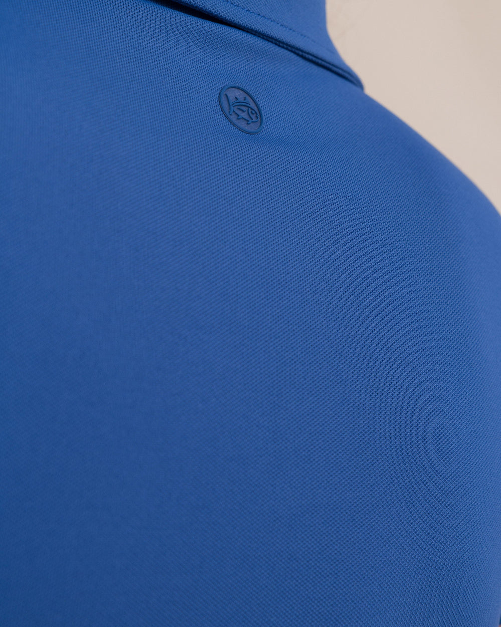 The detail view of the Southern Tide Dayna Ruffle Polo Tank by Southern Tide - Nautical Blue