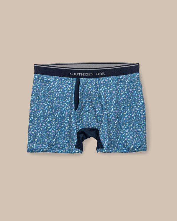The front view of the Southern Tide Dazed and Transfused Boxer Brief by Southern Tide - Coronet Blue