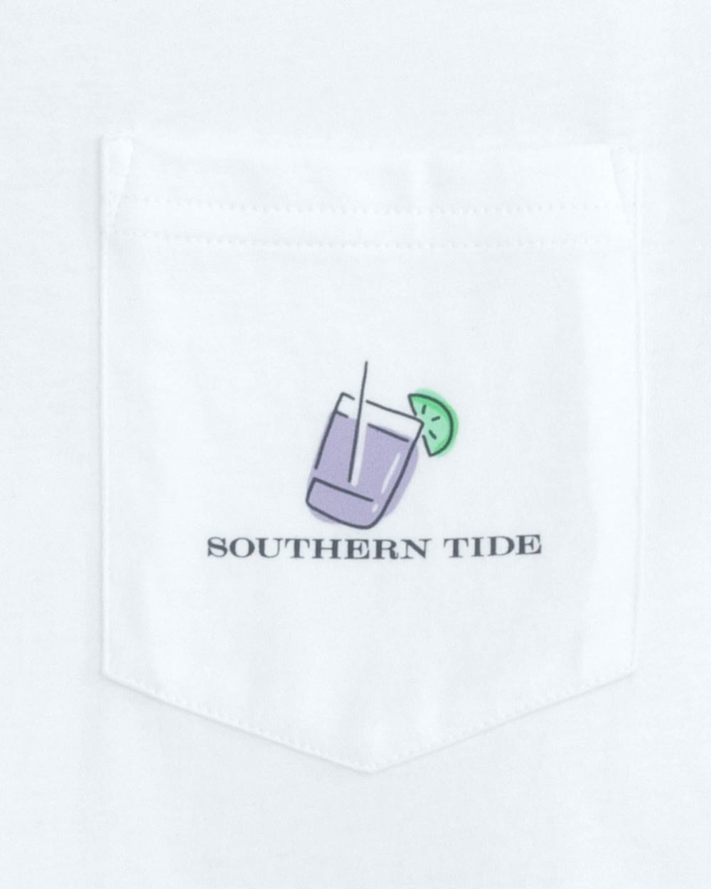 The detail view of the Southern Tide Dazed and Transfused Short Sleeve T-Shirt by Southern Tide - Classic White
