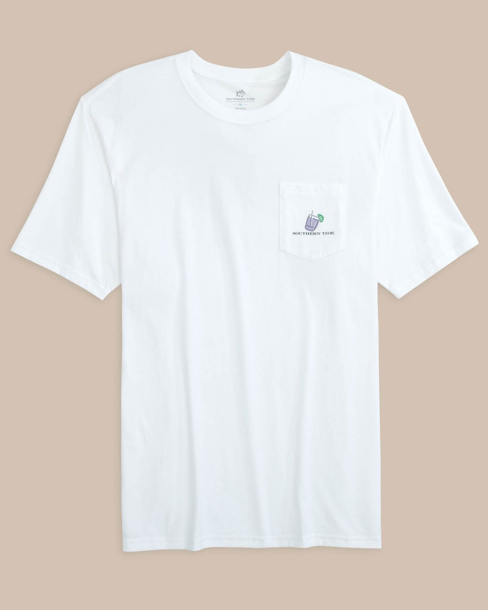 The front view of the Southern Tide Dazed and Transfused Short Sleeve T-Shirt by Southern Tide - Classic White