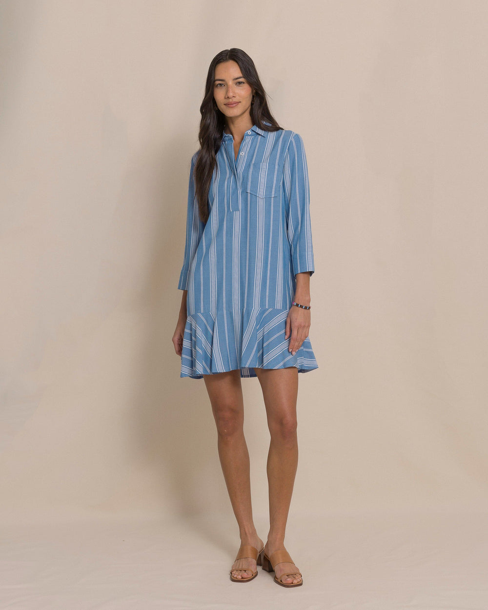 Southern Tide Women's Delilah Stripe Popover Dress / Nautical Blue