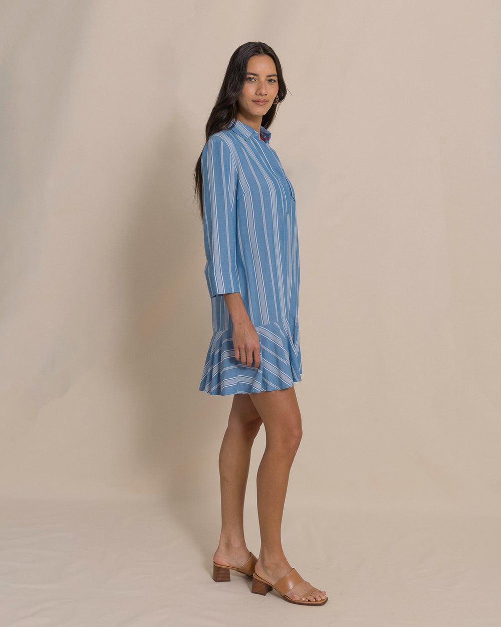 Southern Tide Women's Delilah Stripe Popover Blue (Size S) 100% Viscose